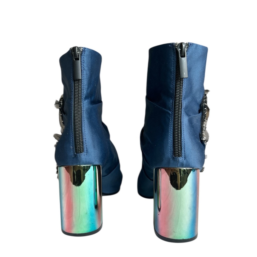ZARA Bejewelled Satin Ankle Boots - Picture 3 of 5